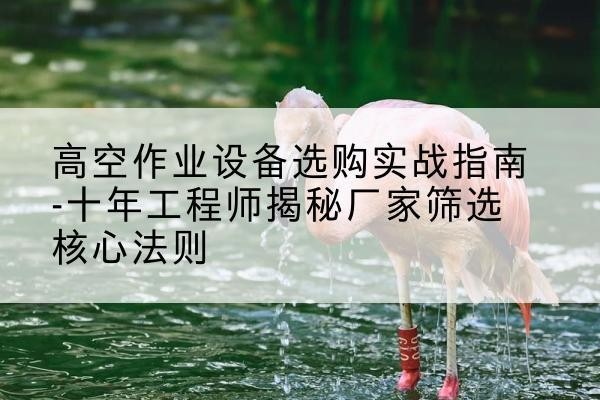 临江剪叉式升降机厂家-高空作业设备选购实战指南-十年工程师揭秘厂家筛选核心法则
